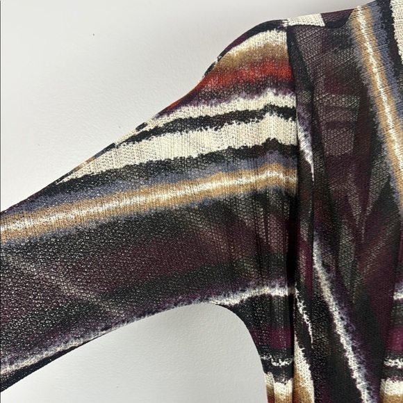 Artex Fashions Vintage Black and Brown Cardigan Sweater Open Front Size Medium - Picture 5 of 12